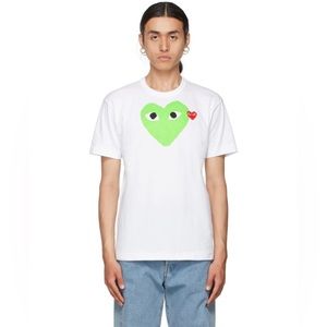 Comme Des Garçons PLAY White & Green Big Heart T Shirt Size M Retail $125.00